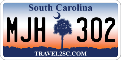 SC license plate MJH302