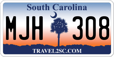SC license plate MJH308
