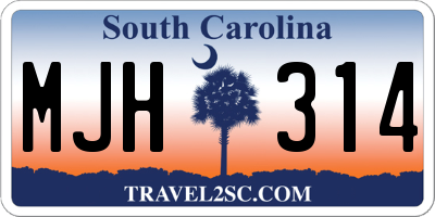 SC license plate MJH314