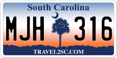 SC license plate MJH316