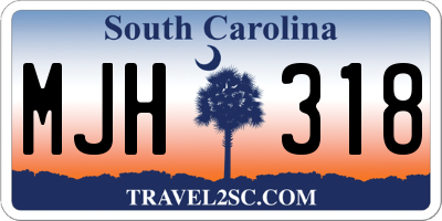 SC license plate MJH318