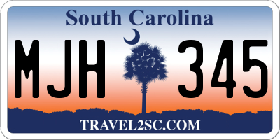 SC license plate MJH345