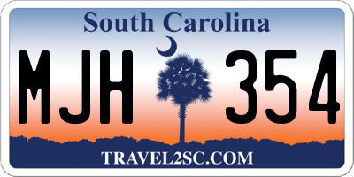 SC license plate MJH354