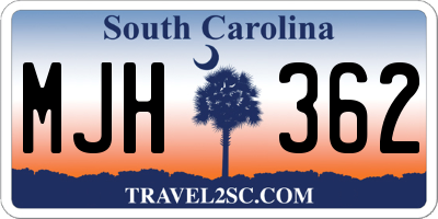 SC license plate MJH362