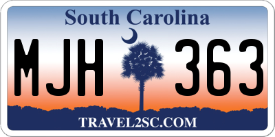 SC license plate MJH363