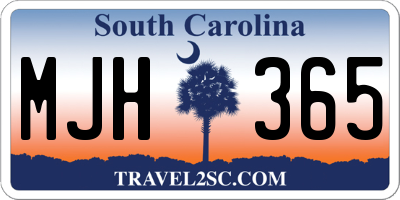 SC license plate MJH365