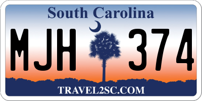 SC license plate MJH374