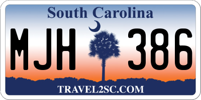 SC license plate MJH386