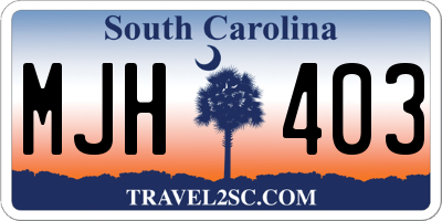 SC license plate MJH403