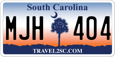 SC license plate MJH404
