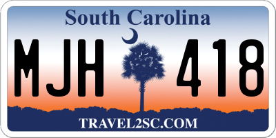 SC license plate MJH418