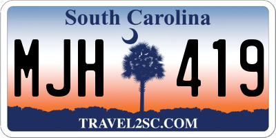 SC license plate MJH419