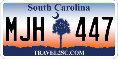 SC license plate MJH447