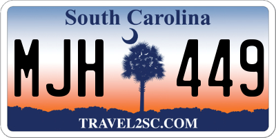 SC license plate MJH449