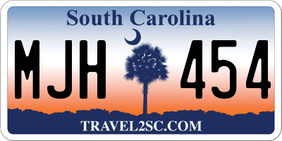 SC license plate MJH454