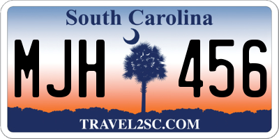 SC license plate MJH456