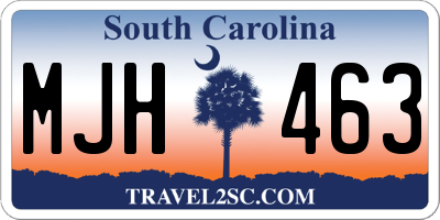 SC license plate MJH463