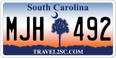 SC license plate MJH492