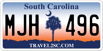 SC license plate MJH496