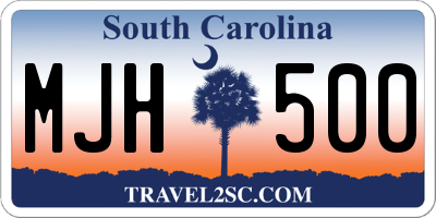 SC license plate MJH500