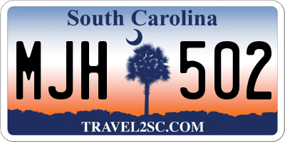 SC license plate MJH502