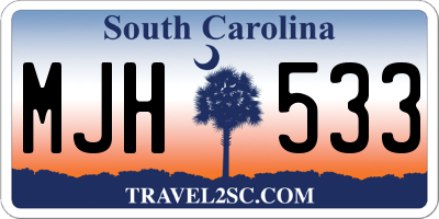 SC license plate MJH533