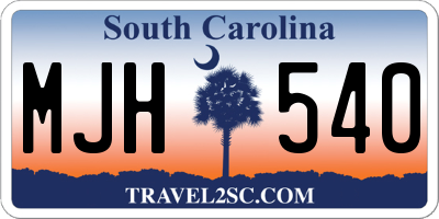 SC license plate MJH540