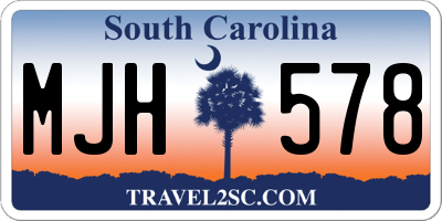 SC license plate MJH578