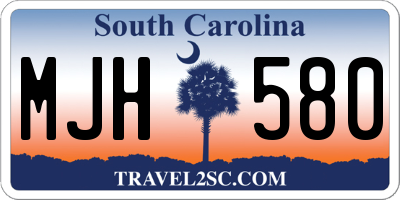 SC license plate MJH580