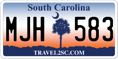 SC license plate MJH583