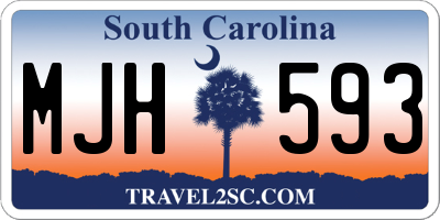 SC license plate MJH593
