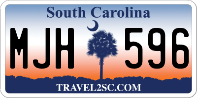 SC license plate MJH596