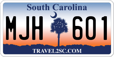 SC license plate MJH601