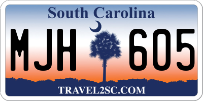 SC license plate MJH605