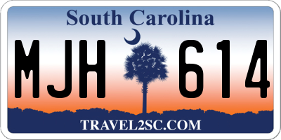 SC license plate MJH614