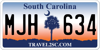 SC license plate MJH634