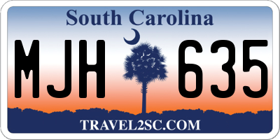 SC license plate MJH635