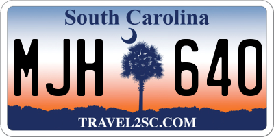 SC license plate MJH640