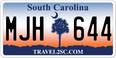 SC license plate MJH644