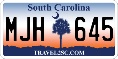 SC license plate MJH645
