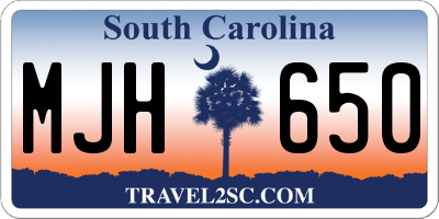 SC license plate MJH650