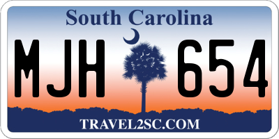 SC license plate MJH654