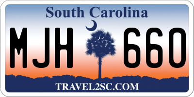 SC license plate MJH660