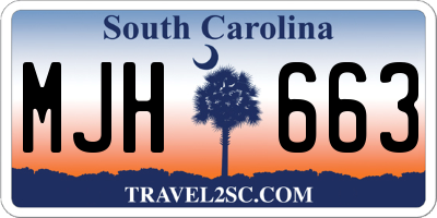 SC license plate MJH663