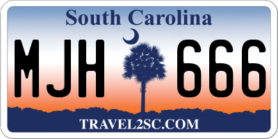 SC license plate MJH666
