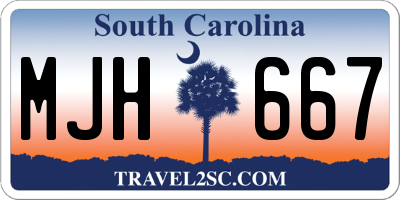 SC license plate MJH667