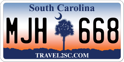 SC license plate MJH668