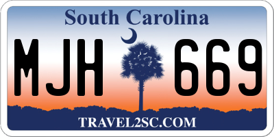 SC license plate MJH669