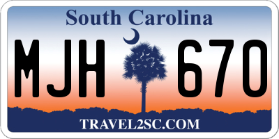 SC license plate MJH670