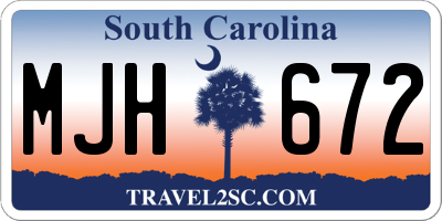 SC license plate MJH672